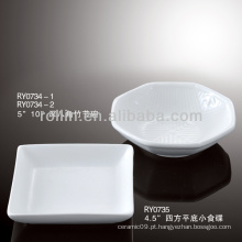 Forno de porcelana branca durável saudável forno de japão estilo prato quadrado
